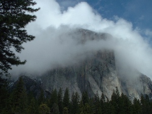 El Capitan in fog