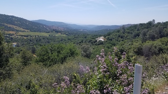 The town of Mariposa, seen from the hills at the south end of town