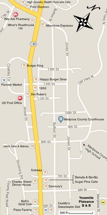 Map of Old Town Mariposa