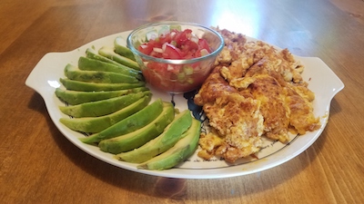 Eggs, avocado, salsa